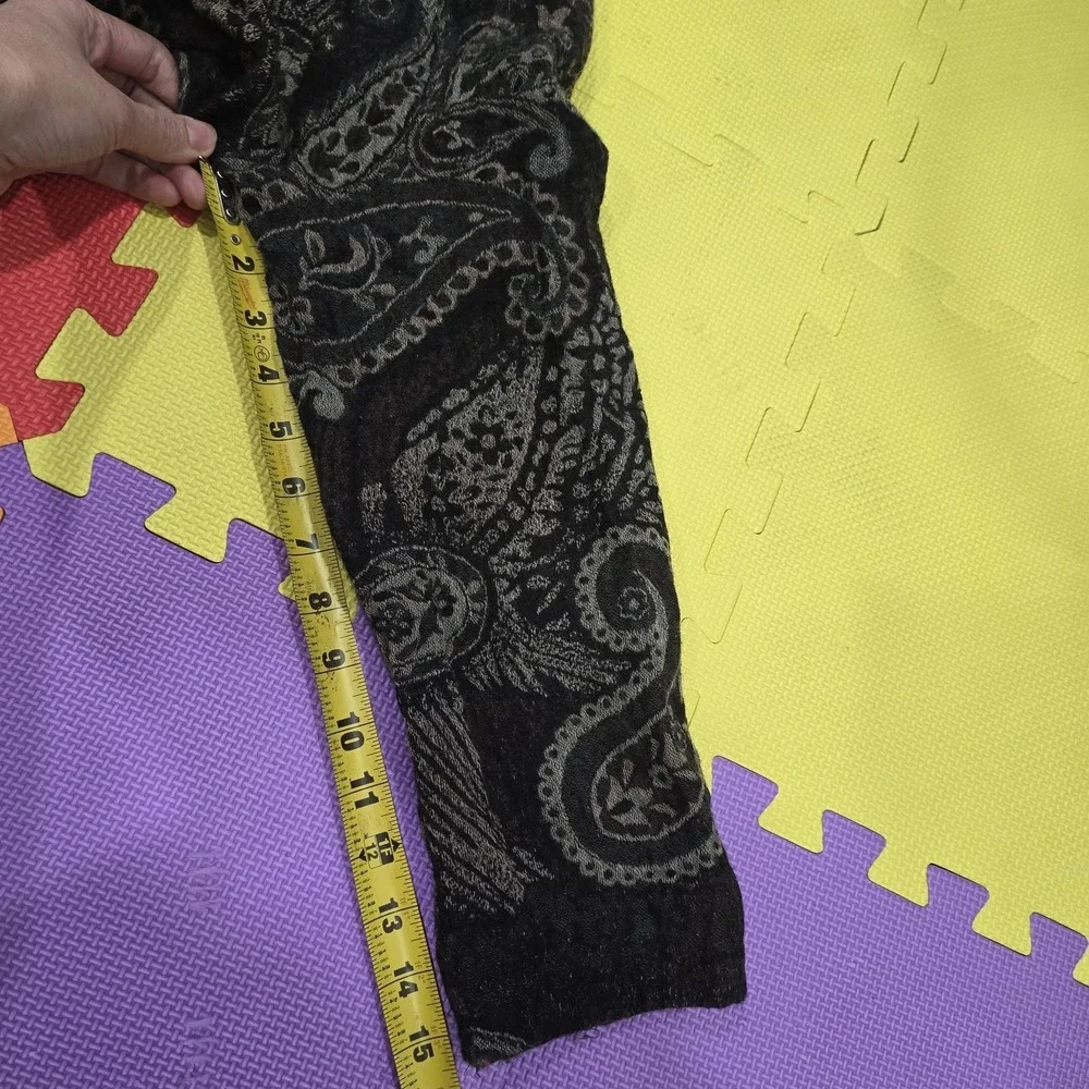 Soft Surroundings 100% Wool‎ Paisley Cardigan Sweater Women's 1X Boho Fringe...